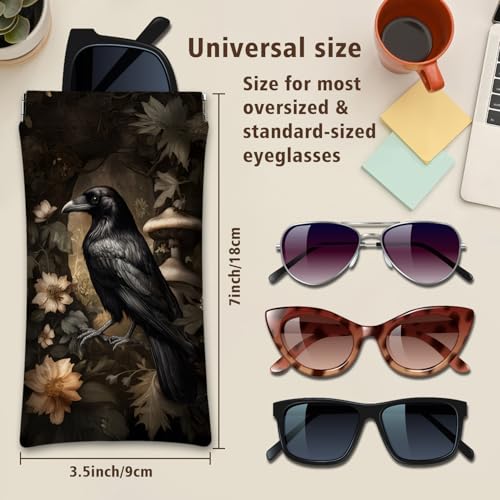 Image of Eyeglasses Sunglasses Case PU Soft Squeeze Top Glasses Pouch for Women Men,Animal Pattern Portable Anti Scratch