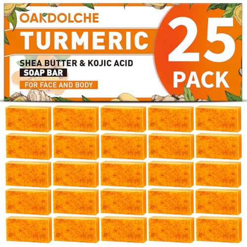 Image of 25P Turmeric Kojic Acid Soap Gift Set, Individually Wrapped (60g) | Infused with Retinol, Collagen & Vitamin E, SLS Free Gentle Care for Face /Body, Suitable for Party & Holiday Gifting