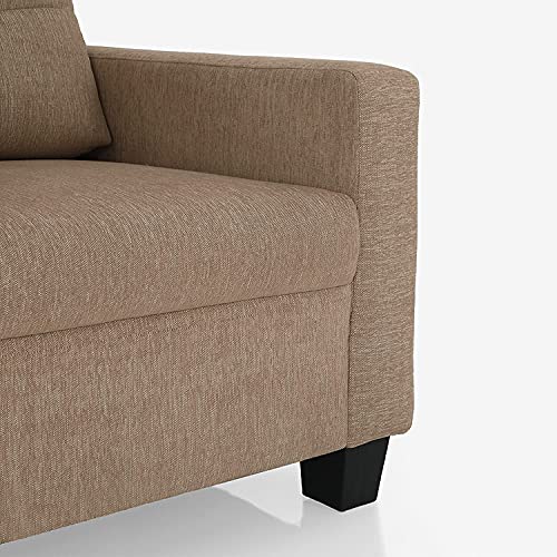 Image of Duroflex Ease - 2 Seater Sofa | Premium Fabric, High Comfort Foam, Durable Wood Frame & Easy Maintenance | 3 Year Warranty | Two Seater Sofa for Living Room - Brown