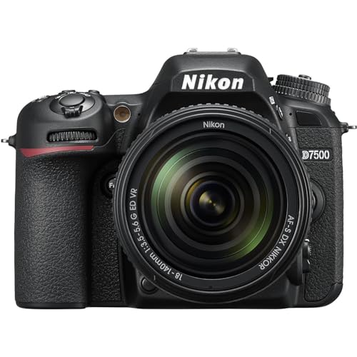 Image of Nikon D7500 DSLR Camera with AF-S DX NIKKOR 18-140mm f /3.5-5.6G ED VR Lens + 128 GB Memory + Extra Battery + Camera Case + Tripod + More (30pc Bundle) (Renewed)