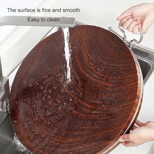 Tabla de cortar de madera maciza con asa. Versátil, esencial para carne, frutas, verduras, duradera, respetuosa con el medio ambiente, perfecta para chefs y cocineros caseros