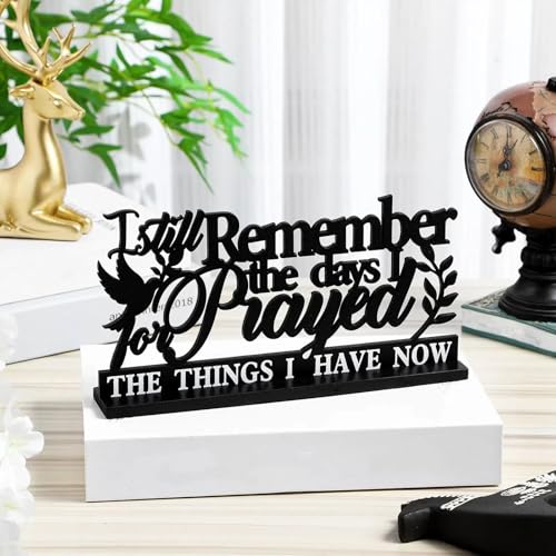 Image of Geetery Inspirational Table Centerpieces Wooden Religious Inspirational Home Decoration Motivational Blessed Table Decor for Home Kitchen Office Faith Christian Gifts Supplies Decor(Prayed)