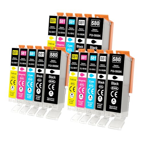 Contenuto della Confezione: 3 x 580xl pgbk, 3 x 581XL nero, 3x 581xl ciano, 3x 581xl magenta, 3x 581xl giallo