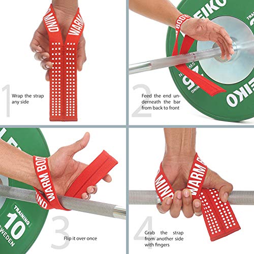 Image of WARM BODY COLD MIND V1 Lifting Wrist Straps for Olympic Weightlifting - Rated at 660 lb - Hand Wraps for Powerlifting, Weight Lifting, Bodybuilding Functional /Cross Training, Deadlift Gym Bar, Cotton