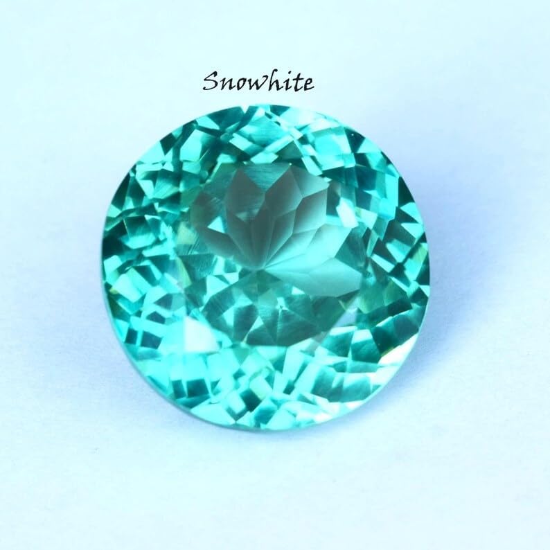 76 Ct Natural Round Cut Sea Blue Tourmaline Loose Gemstone for Jewellery Making - 23x23x15 MM