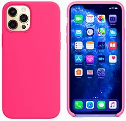 Capinha Colorida Compatível Com iPhone 12/12PRO, Case Slim Flexível Aveludada De Proteção PREMIUM ONYK (ROSA PINK)