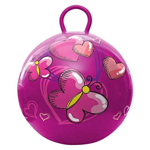Hedstrom Hearts and Butterflies Hopper ball, kids ride-on, bouncy ball, 18-Inch