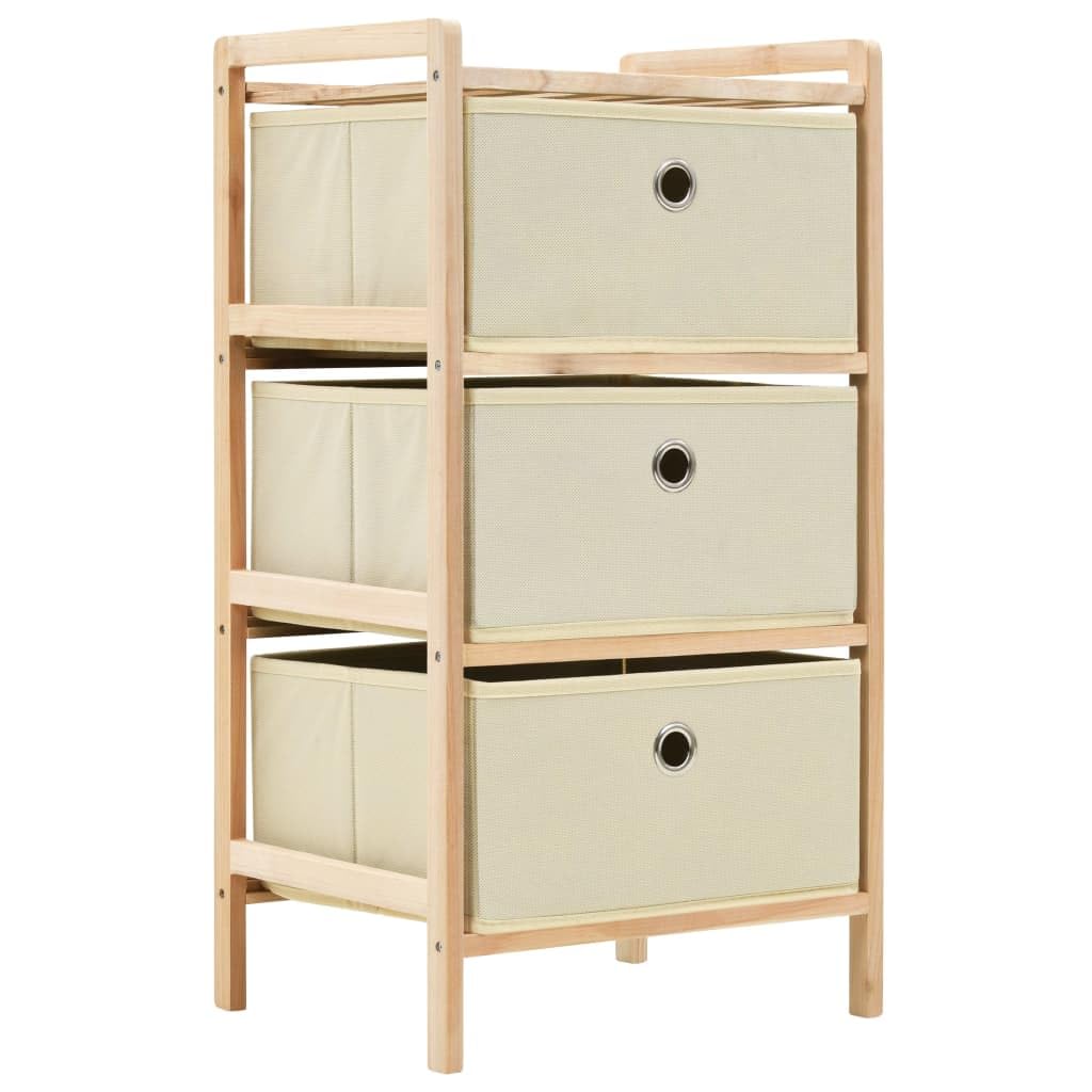 Cómoda de mimbre con 3 cestas de tela de cedro beige para garaje, trastero, estantería de sótano