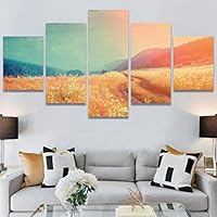 SIGNWIN 5 Panel Canvas Wall Art Modern Art Dramatic Forest Multicolor Photography Romantics Scenic for Home Decorations Ready to Hang - 60