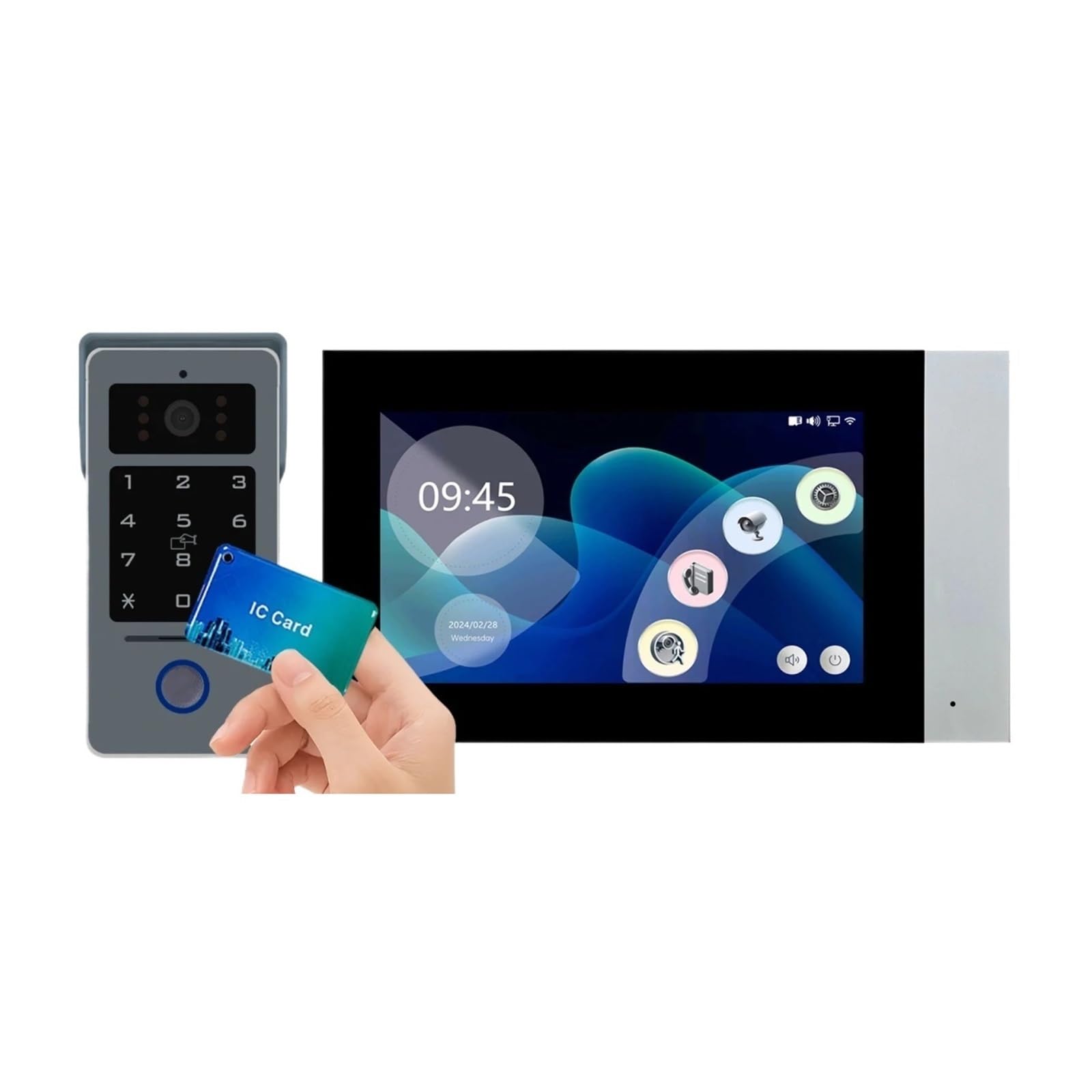 Hvsyvvsrl One Color An 2-Wire Video Intercom System 7" Ips Lcd Screen Rfid Unlock 1080P Night Vision Home Doorbell Wifi Smart Villa Two Way Audio