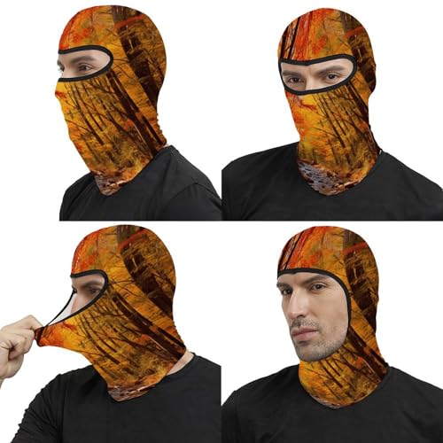 Pasamontaña térmico para hombre y mujer con estampado de hojas otoñales, máscara facial para esquí, motociclismo y clima frío miniatura 5
