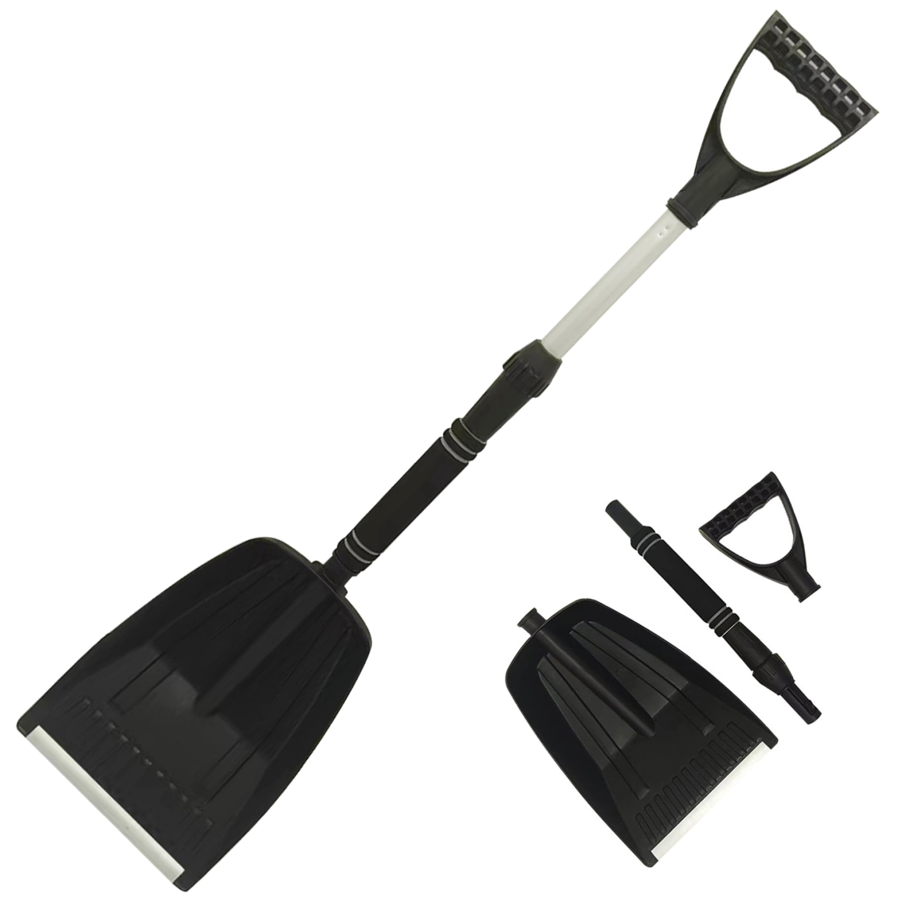 Snow Phel 28,3-33,5 pouces Phembeau de neige en aluminium extensible pour la voiture 2024 Pheillette de neige automobile à grande capacité et pelle portable pour le jardin, l'allée, le camping, la pl