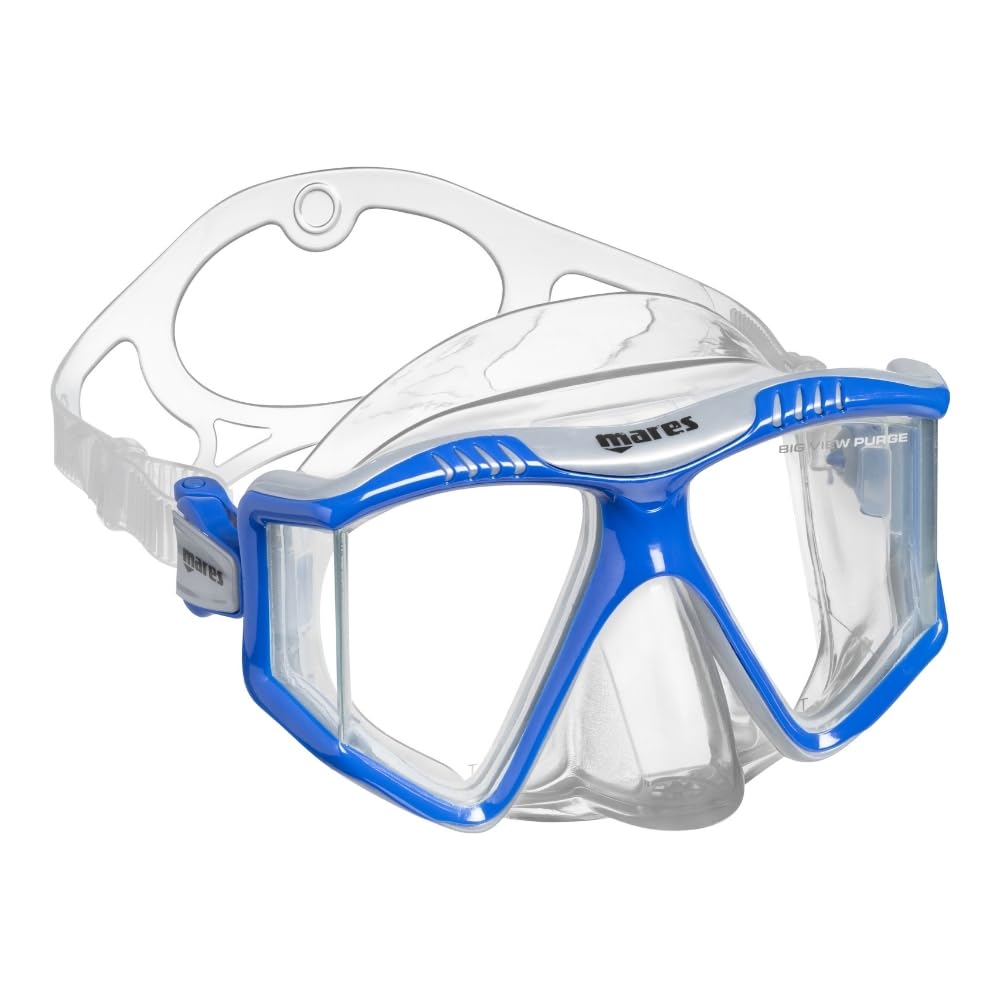 Mares Combo Big View Purge Dry - Kit de máscara de Tubo para Adulto, 4 Vasos, visión panorámica, Snorkel seco