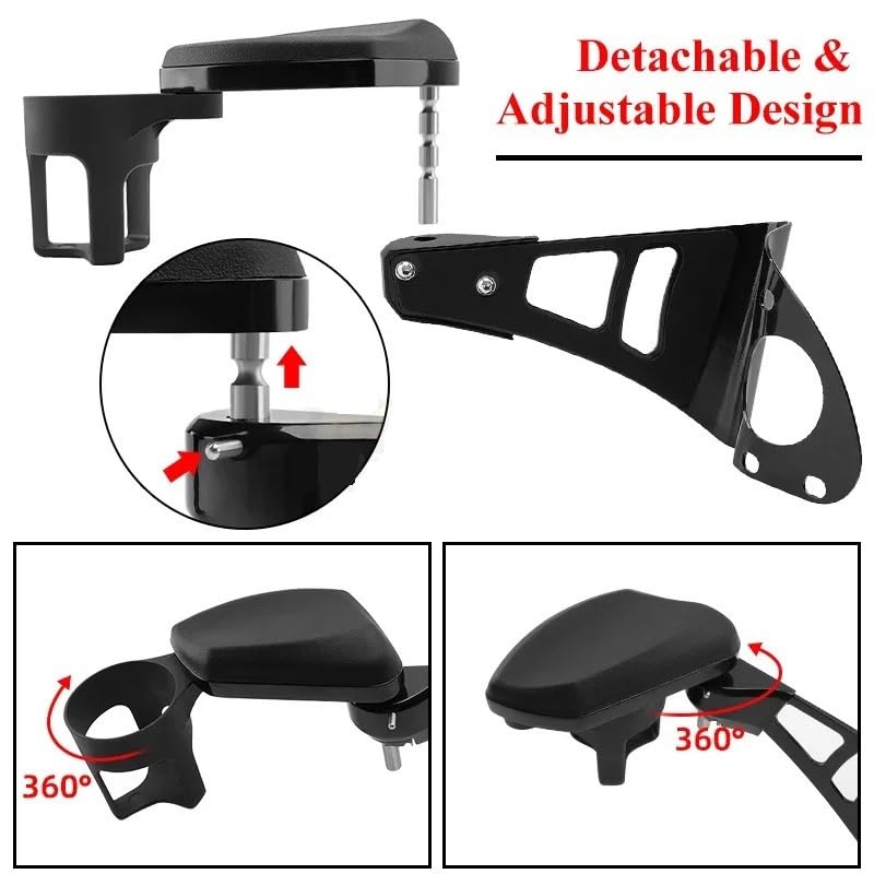 Portavasos y reposabrazos trasero Harley Road Glide 2024 para evitar caídas de botellas 5