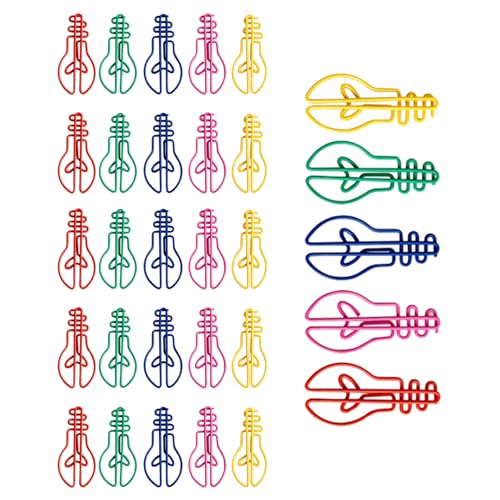 30 個カラフルなランプ電球ペーパークリップ金属しおりファイル紙写真封筒レターファイルドキュメントはがき漫画