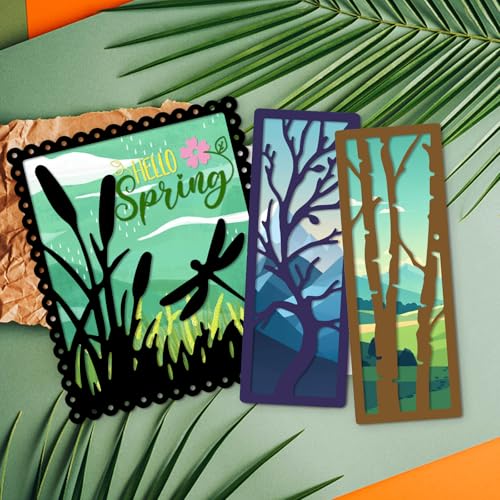 INFUNLY 3Pcs Plants Die Cuts for Card Making Branches Tree Bookmarks Metal Frame Cutting Dies Dragonfly Die Cuts Retro Lace Border Embossing Stencils for DIY Craft Scrapbooking Album Photo Decor - Image 4