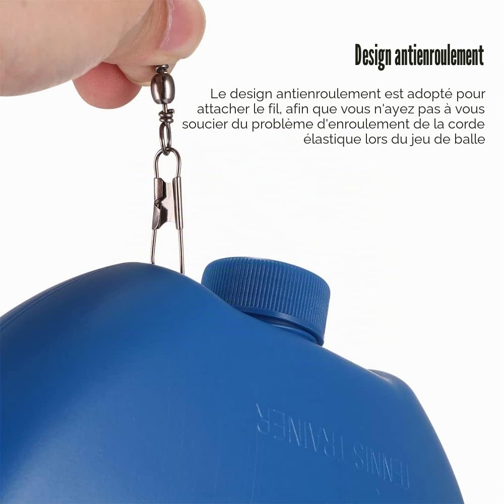 Kit d'entraînement de tennis, balles d'entraînement avec 2 balles de rebond et sac de rangement, jeu de balles innovant pour l'extérieur, dans le jardin, dans le parc pour enfants et adultes