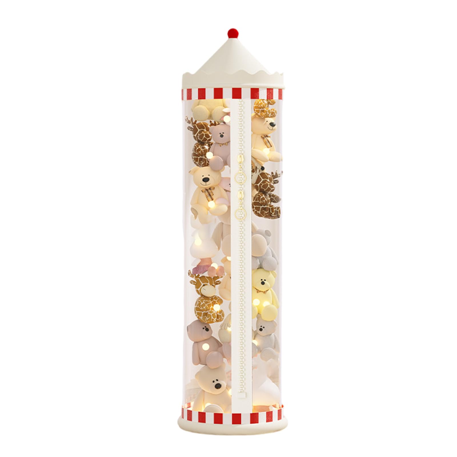 BCJMKDX Toy storage, Vertical Toy Storage Tube For Stuffed Animals,Cuddly Soft,Transparent Large Capacity(Zippers Type,135 * 27cm)