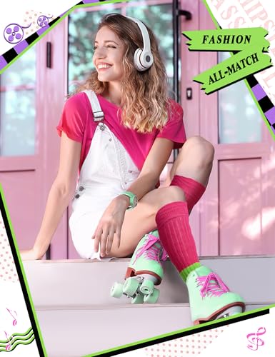 3 Pairs Neon Slouch Socks for Women, 80s 90s Neon Women's Leg Warmers Heavy Soft Extra Long Scrunchy Socks 80s Accessories for Women - Image 4