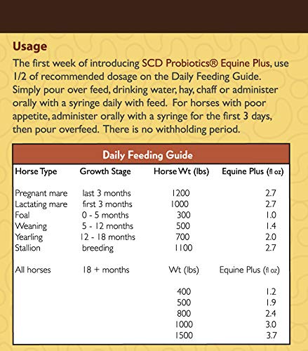SCD Probiotics Equine Plus - Liquid Probiotic Feed and Water Additive for Horses, Supports Digestive Health - 1 Liter