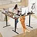 Legooin 63x55 in L Shaped Standing Desk, Electric Stand Up Desk Adjustable Height, Corner Desk with Mouse Pad, Hooks, Home Office Writing Gaming Studying Big Computer Workstation, Rustic Brown