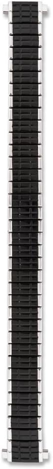 Speidel Women’s Stainless Steel Stretch Watch Band, Black-Silver Replacement Strap,10-13mm, Straight Adjustable End