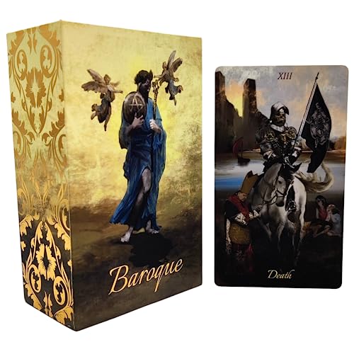 Baroque Gold Foil Tarot Deck Cards with Guide Book for Beginners - 78 Original Tarot Deck Set, The Fool Gold Foil Tarot Deck with Gilded Edges, Golden Thread Tarot Cards with Unique Artwork