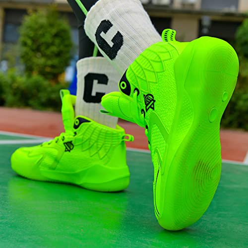 Foto von Adoff Kinder Basketballschuhe Mesh atmungsaktive Schüler Bewegungsschuhe rutschfest und verschleißfest im Sommer (35,grün)