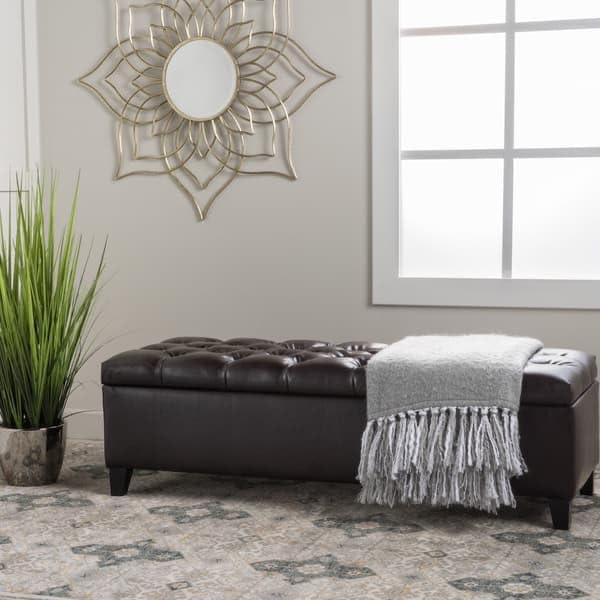 LEGACY OF COMFORT Amalfi 2 Seater Sofa Upholstered Ottoman Bench with Storage, for Living Room, Bedroom, Entryway (Brown Leather) (B0D9TKGBLY) Amazon Price History, Amazon Price Tracker