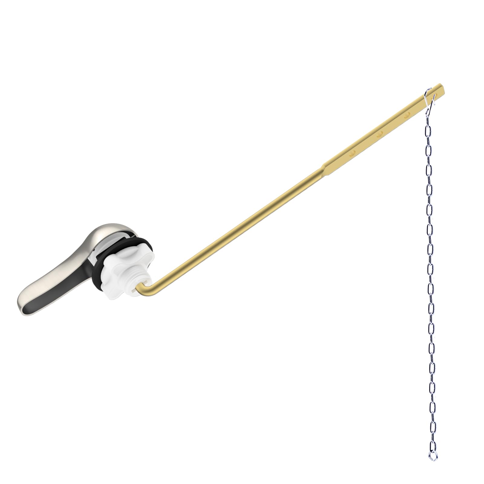 Hibbent Metal Front Mount Toilet Handle Replacement Kit, Brushed Nickel