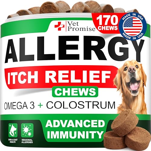 Dog Allergy Relief Chews - 170 Dog Allergy Chews - Itch Relief fo...