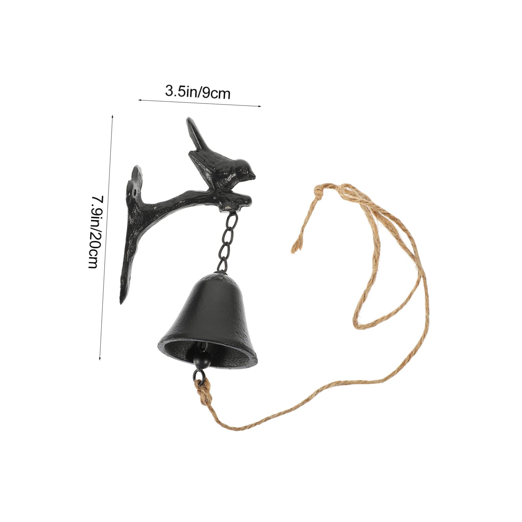 Carillon Éolien Oiseau en Fer Noir, Décoration Extérieure Maison