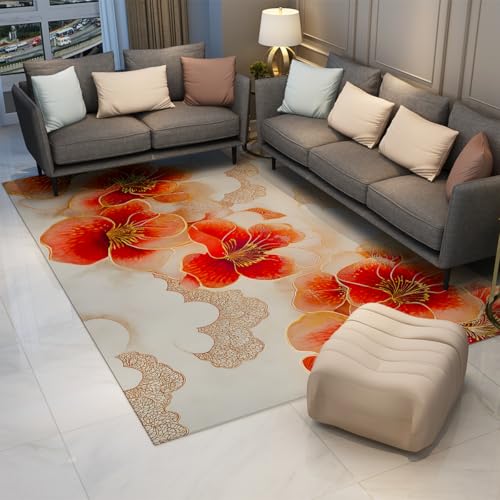 Moquette de luxe moderne rouge bégonia 60x120cm tapis doux antidérapant - 3
