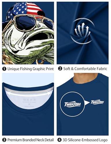 Image of Men's Rash Guard Long Sleeve, UPF 50+ UV Protection Sun Shirt, Quick Dry Lightweight T-Shirt for Fishing Swim Surf