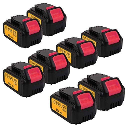8 Pack 4000mAh 20V Li- ion DCB205 Replacement Battery for Dewalt Battery DCB204