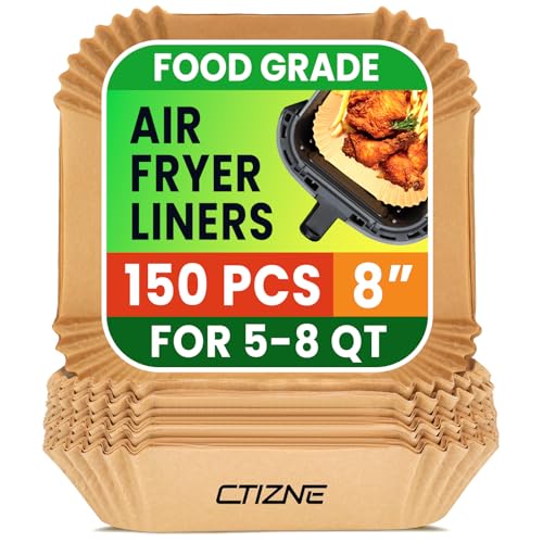 Air Fryer Disposable Paper Liners - 150Pcs 8In Square Parchment Paper Non-Stick...