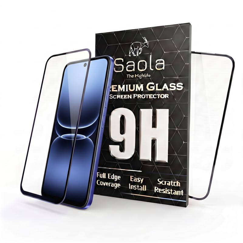 Image of Saola HD+ Oleophobic Tempered Glass For Infinix Smart 20 (PACK OF 1) with Hassle-less Installation Kit. Full screen Coverage. 6.78 inch
