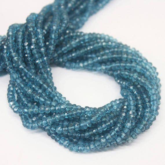 Perles bleues en topaze de 3mm pour réparer et personnaliser un collier fin