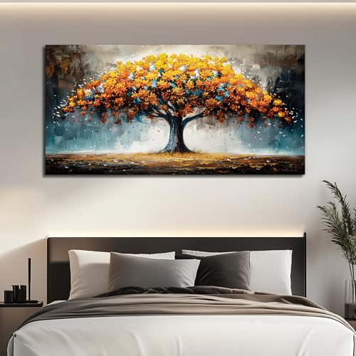 KELIYUAN Large Wall Art For Living Room Canvas Wall Decor For Bedroom Office Restaurant Mural Abstract Tree Landscape Wall Pictures prints Artwork Ready To Hang Modern Aesthetic Home Decor 24x48In