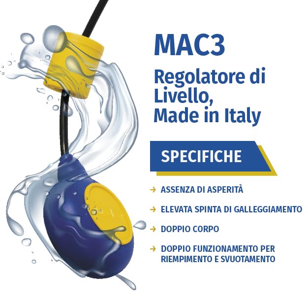 MAC3 Float Switch, Model MAC3 (5 mt), Blue, Touch Control - Image 4