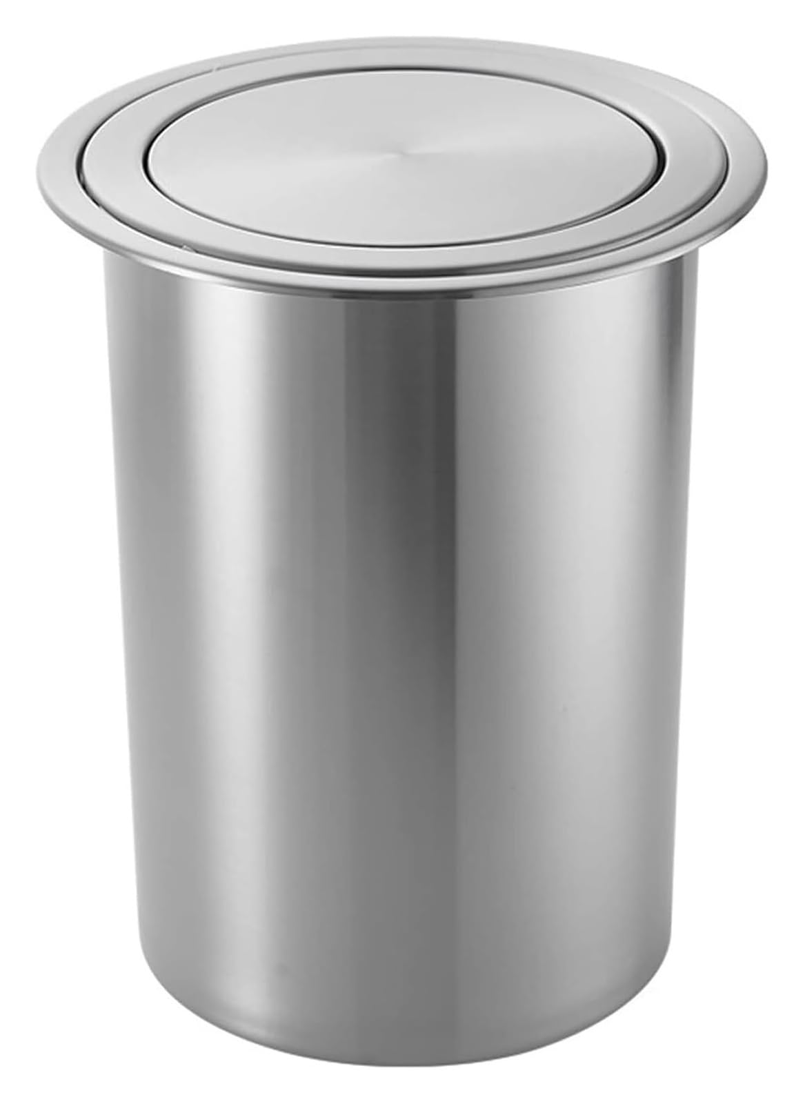 Built-in Countertop Trash Bin Lid， Built-in Trash Chute Round Cover, Bench Recessed Waste, Stainless Steel Top Lid(9L A)