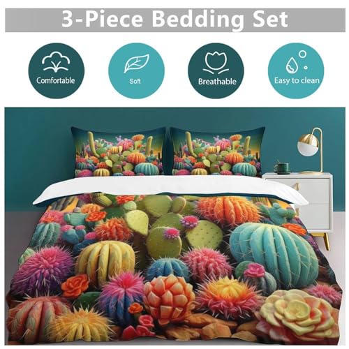 Parure de lit cactus 3D ultra douce en microfibre de qualité supérieure