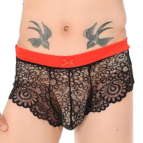 YiZYiF Mens Adult Frilly Lace Ruffled Crossdress Sissy Panties Maid Briefs Underwear Bloomers2