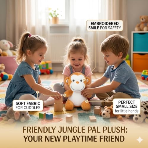 Image of 30cm Sitting Monkey Plush Soft Toy Cute Kids Animal Home Decor Boys /Girls 28 Cm