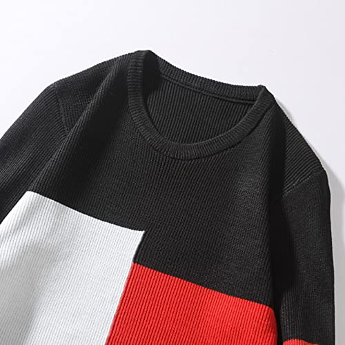 Men's Color Block Sweater Casual Pullover Knitted Sweater Lightweight Crewneck Long Sleeve Raglan Sweaters3