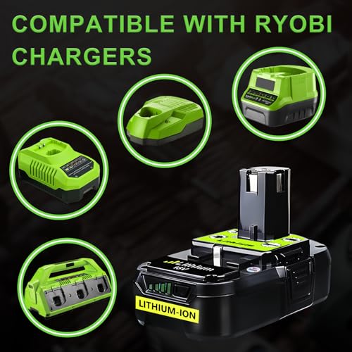 Image of Replacement for Ryobi 18V Battery: 4.0Ah Lithium-Ion for P107 P108 P109 Cordless Power Tools Craft Creator Woodworker Gardening Work 1 Pack
