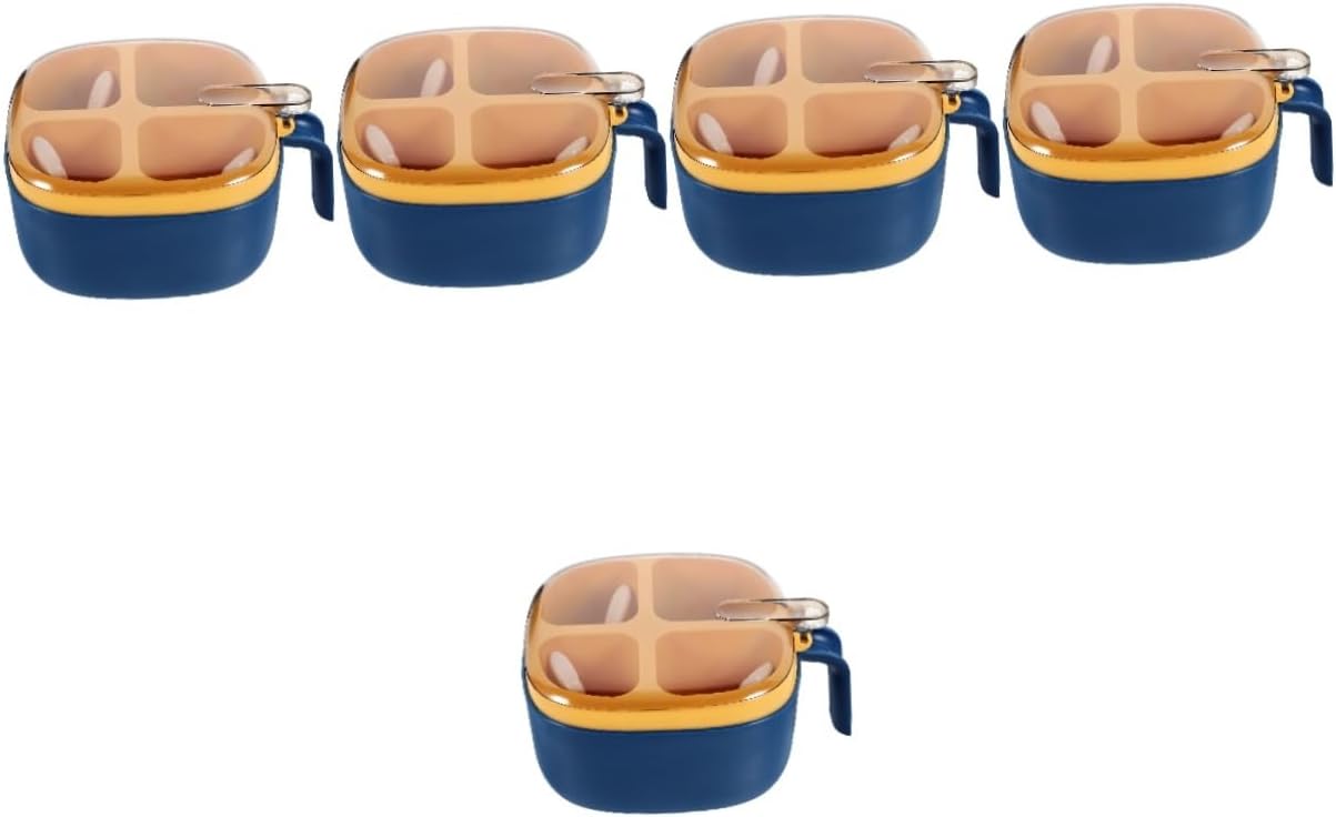 IMIKEYA 5pcs Box Seasoning Container Spice Box Compact Storage Reusable Condiment Home Compartments