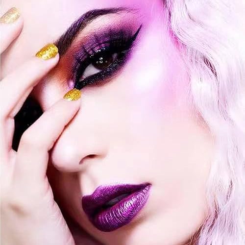 Miniatura 6 de Paleta de sombras de ojos con purpurina rosa púrpura, 12 colores brillantes en polvo de sombra de ojos de alta pigmentación, paleta de sombra de