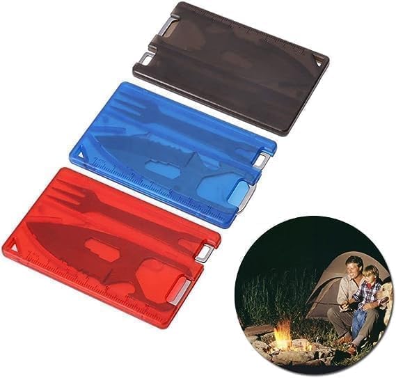 Miniatura 5 de Negro al aire libre supervivencia botella abrebotellas tarjeta multi herramienta al aire libre barbacoa cuchillo camping herramienta senderismo luz