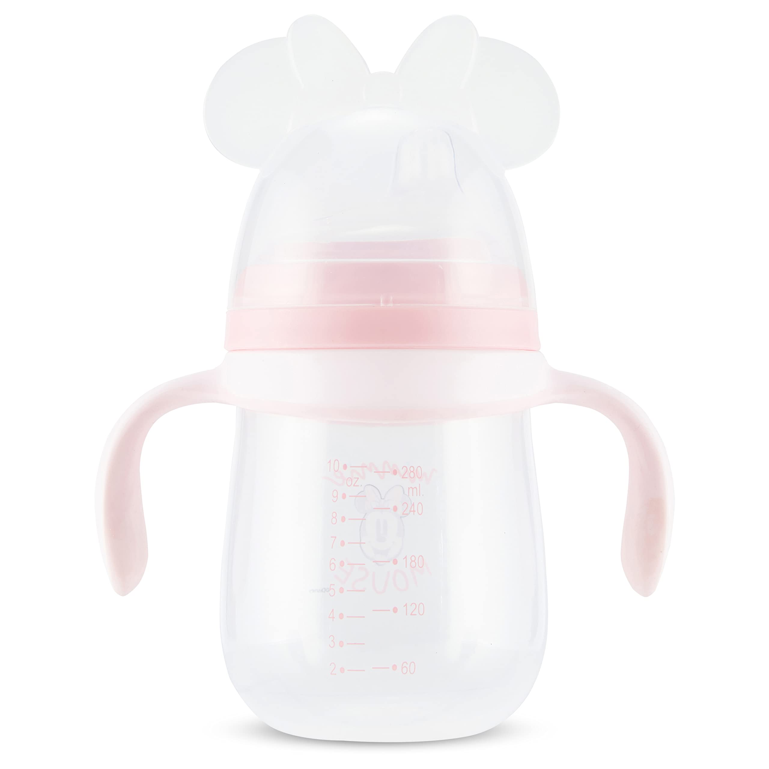 Disney Sippy Cups for Toddlers, Learner Sippy Cups for Kids with Pacifier, BPA-Free Trainer Cup with Handles, Leak-Proof Minnie Mouse and Mickey Mouse Sippy Cups, Perfect Unisex Gift for Children